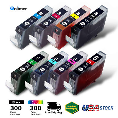 CLI-8 8PK Ink Set Compatible for Canon PIXMA iP5200R iP5200 MP600 MX850 