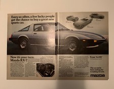 1979 Mazda RX7 RX-7 Print Ad Original 2 Page Lucky People MG-TC Corvette 240-Z