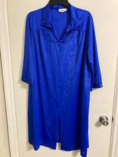 Vintage Vanity Fair Women  s Nightgown Large Blue Grannycore USA Button Up 1051