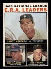 1964 Topps #1 Sandy Koufax/Dick Ellsworth/Bob Friend ERA Leader HOF VG-EX+ (4.5)