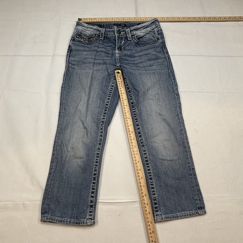 VIGOSS Capri Stretch Heritage Fit Women's Jeans Size 6 L21 Blue Medium Wash Walk - Picture 12 of 14