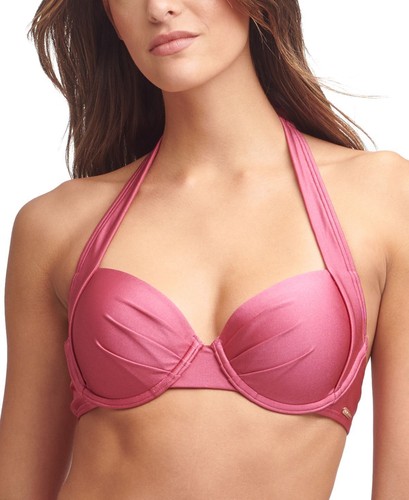 Calvin Klein Womens Pleated Convertible Underwire Bikini Top,Medium - Bild 2 von 3