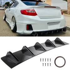 Carbon Fiber Rear Lip Bumper Diffuser 10 Fins Spoiler Splitter For Honda Accord