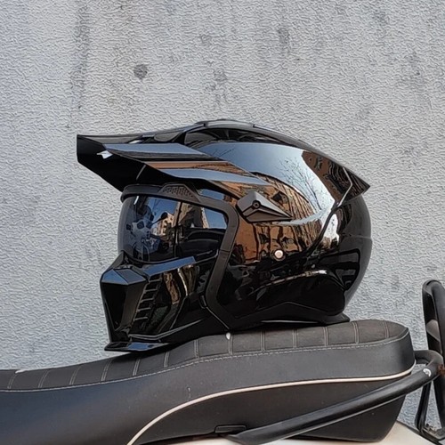 DOT Approved Retro Motorcycle Helmet Combination Full Face Motorbike Helmets - Picture 2 of 17