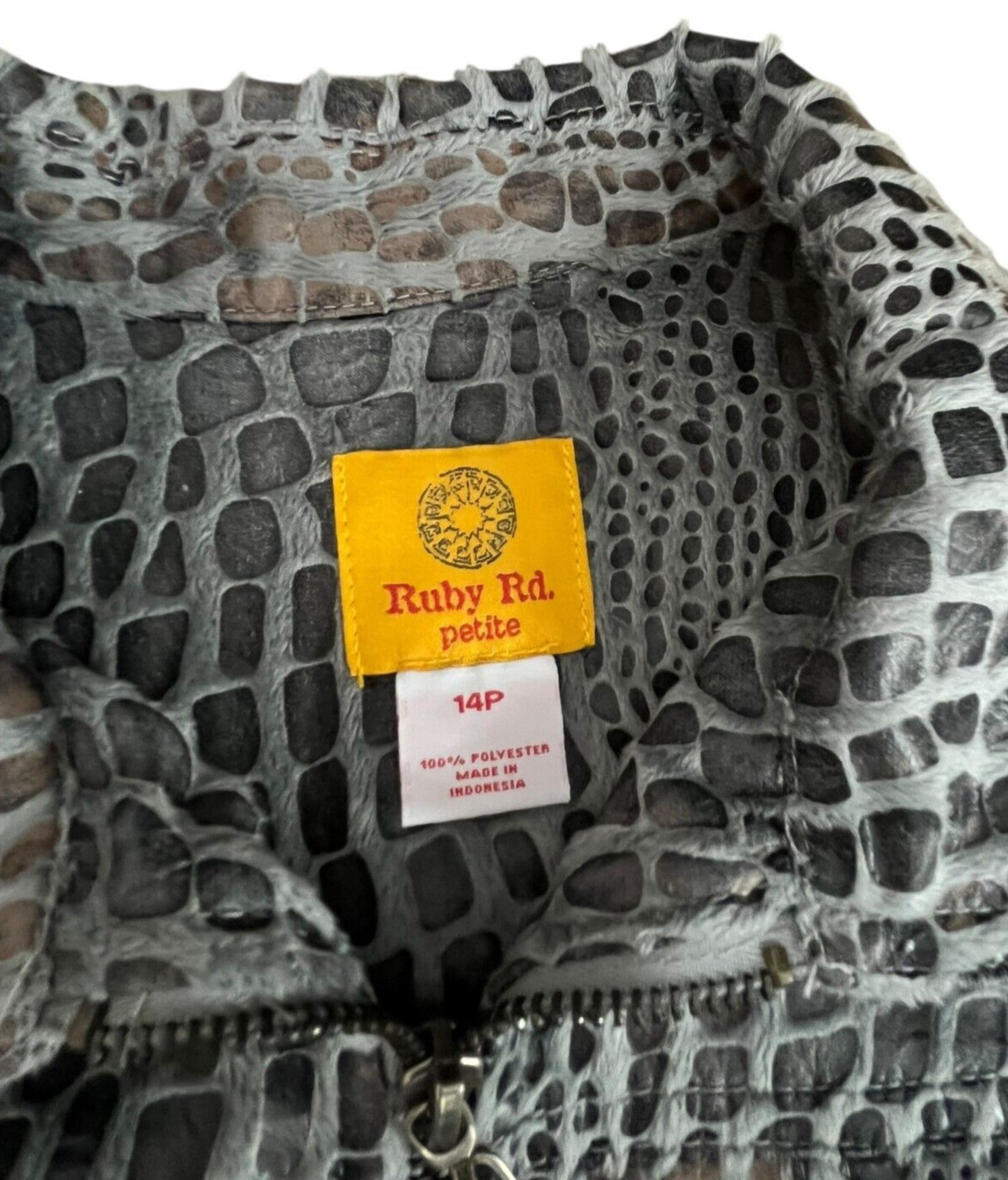 Ruby Rd. Petite Womens Gray Jacket Polyester Snak… - image 4