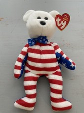 Ty Beanie Baby Liberty white - MWMT (Bear White Head 2001) Patriotic