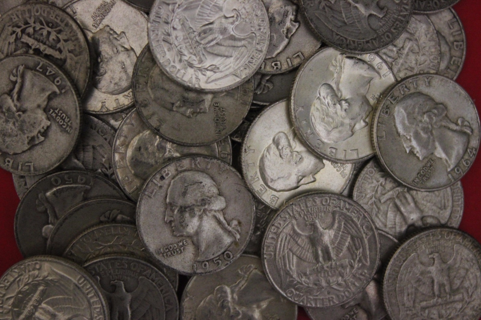 Junk Silver Coins Pre 1965 Washington Quarters 20.00 Face Value