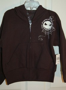 Details About Disney Boys Black Jack Skellington Pumpkin King Full Zip Sweatshirt Hoodie Xs