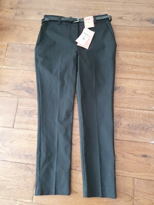 Marks and Spencer Mädchen Schwarze Schulhose Skinny Leg mit Gürtel. 7-8 Jahre 