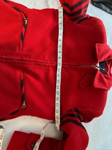 1950's Mighty Mac Out O' Gloucester Red Wool Jacket- black quilt Liner unisex S - Picture 8 of 8