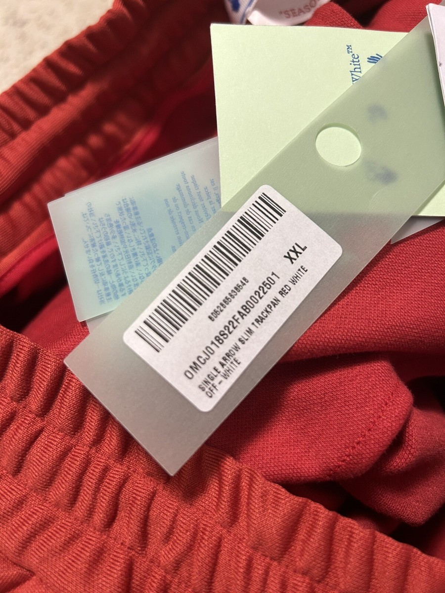 New Off-White Single Arrow Slim Track Pants Red Size XXL