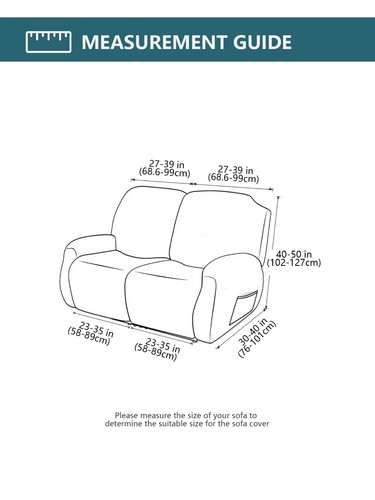 Recliner Loveseat Cover Stretch Couch Covers Sofa slipcover for 2 Seat Reclining - Picture 23 of 60