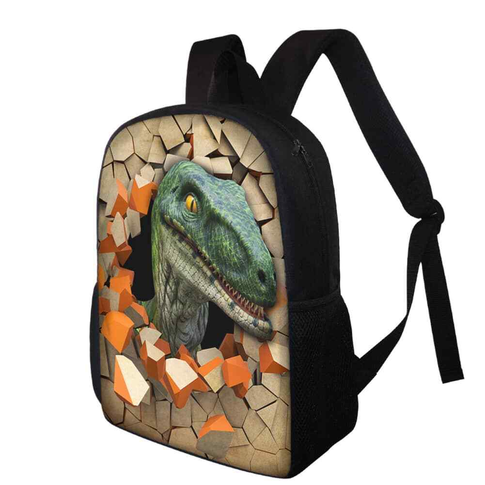 **Teal Dinosaur Backpack for Kids School Bag and Bookbag**-image