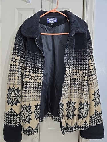 Vtg Arctic Circle Women’s Sz Large Coat Jacket Winter Geometric Print
