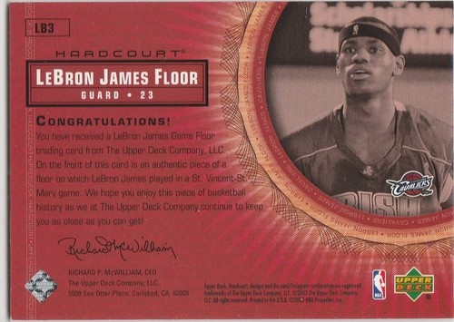 LeBRON JAMES ROOKIE CARD Authentic GAME-USED BASKETBALL 2003/04 Hardcourt $$ RC! - Picture 2 of 2