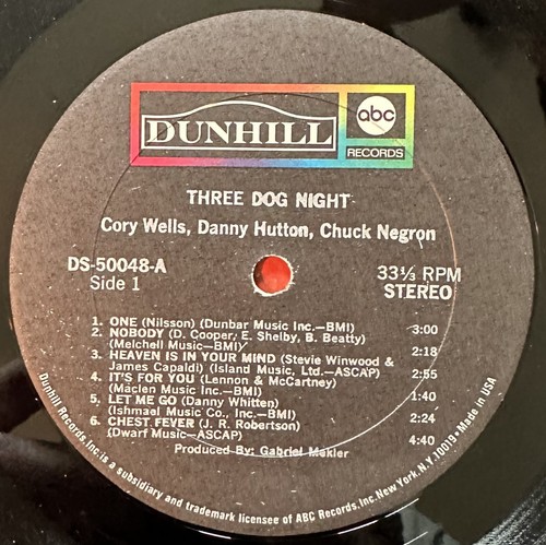 THREE DOG NIGHT-Pre-Owned LP..- 1968 ABC/DUNHILL DS-50048 F/F Worn - Imagen 3 de 4