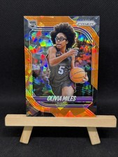 2025-26 Panini Prizm Olivia Miles NIL Orange Cracked Ice Prizm Lynx #123