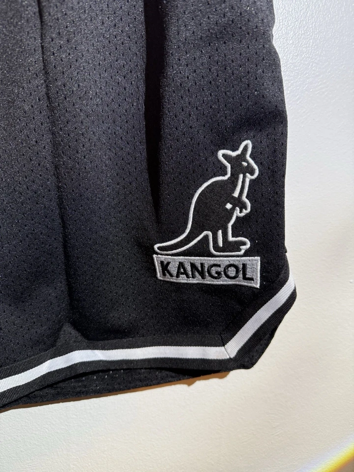 Pantalones Cortos Kangol Para Hombre Talla XL Baloncesto Atlético Negro Malla Logo Nuevo Con Etiquetas Foto 3 de 4