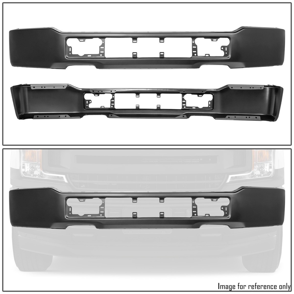 cciyu Black Steel Front Bumper Face Bar fit for Ford F-150 2018-2020