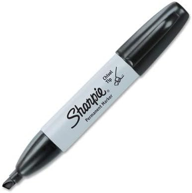 Sharpie Permanent Markers Chisel Tip Black 12 Count Box Waterproof Quick Drying View 4