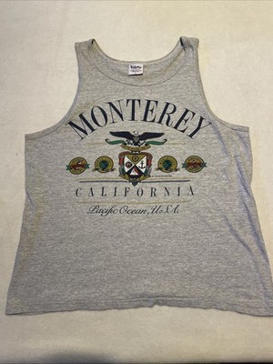 Vintage Volunteer Knit Apparel Monterey Bay California Tank Top Size Large