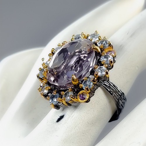 Fine Art 25 ct Natural Ametrine Ring 925 Sterling Silver Size 7.5 /R419747 - Picture 2 of 8