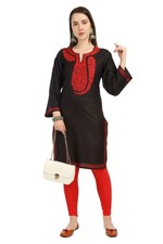 Aari Embroidered Cotton Kashmiri Kurti for Women, Indian Kurtis,
