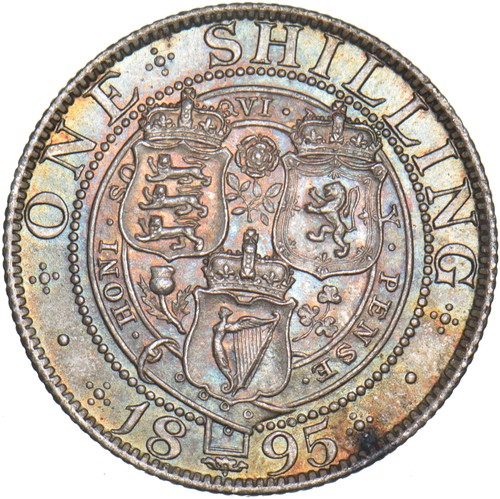 Chelín 1895 - Moneda de plata británica Victoria - Excelente - Imagen 2 de 2