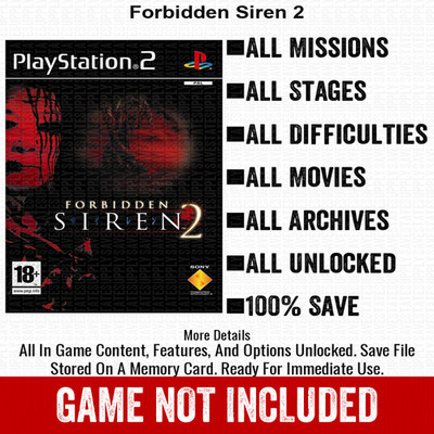 Forbidden Siren 2 100% All Items PS2 Memory Card CHEATS