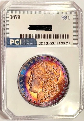 1879-P Better Date Gem BU ++ Rainbow Color Toned Gorgeous Pristine Morgan