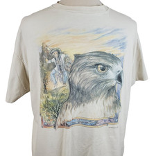 Vintage 90s New Mexico Graphic T-Shirt Single Stitch XL Native American, Hawk