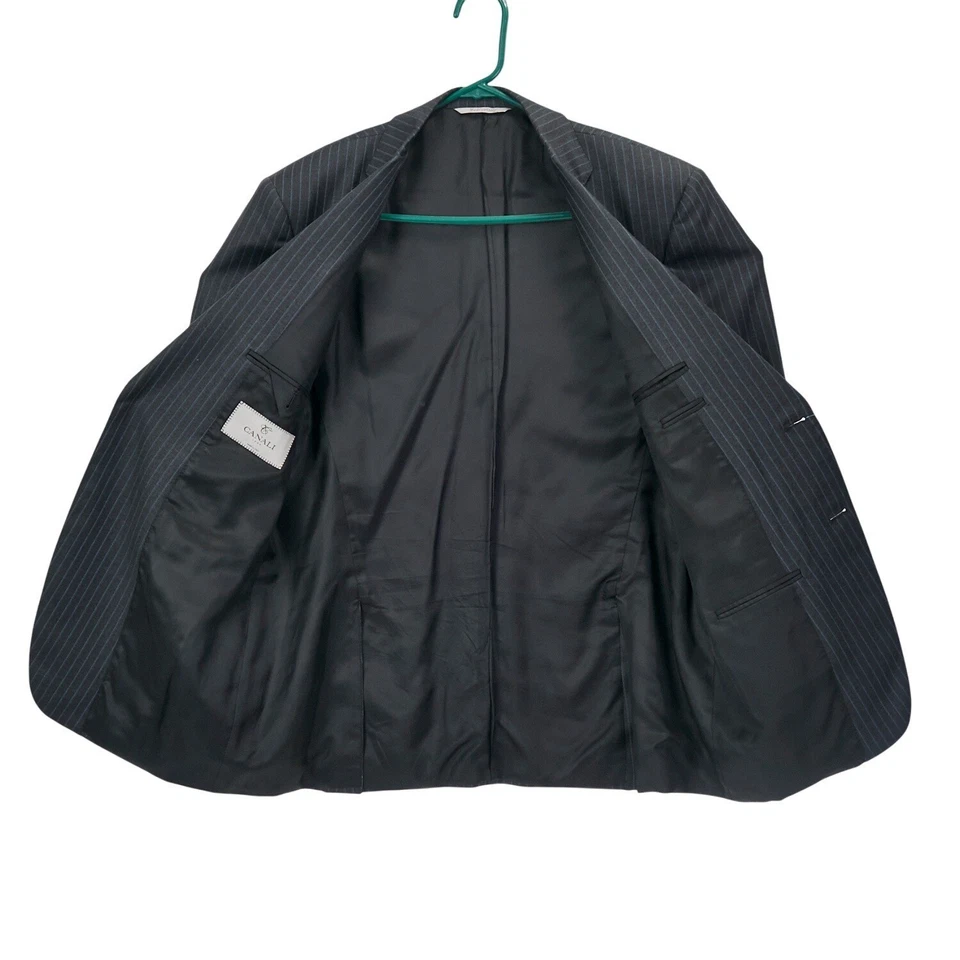 Canali 1934 Men's Dark Gray Pinstripe 52 Wool Suit Made in Italy 36X30 - Image 4 of 4