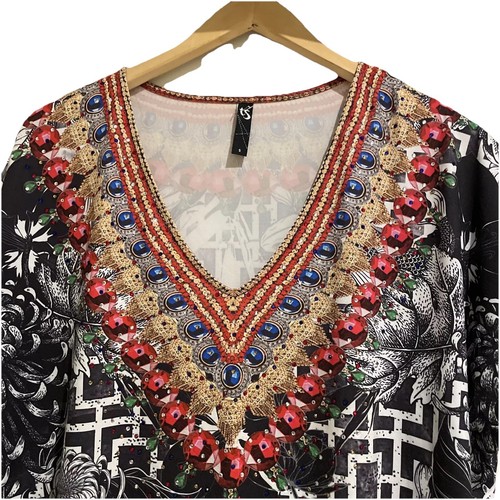 TS TAKING SHAPE ST TROPEZ EXTENDED SLEEVE BEADED TUNIC Size S (fits 16-18) - Picture 2 of 4