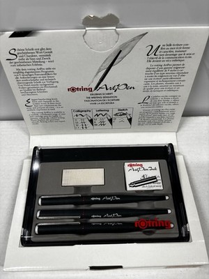 ROTRING CALLIGRAPHY 3 ARTPEN PEN SET CASE ORIGINAL BOX 2502902 Never Used