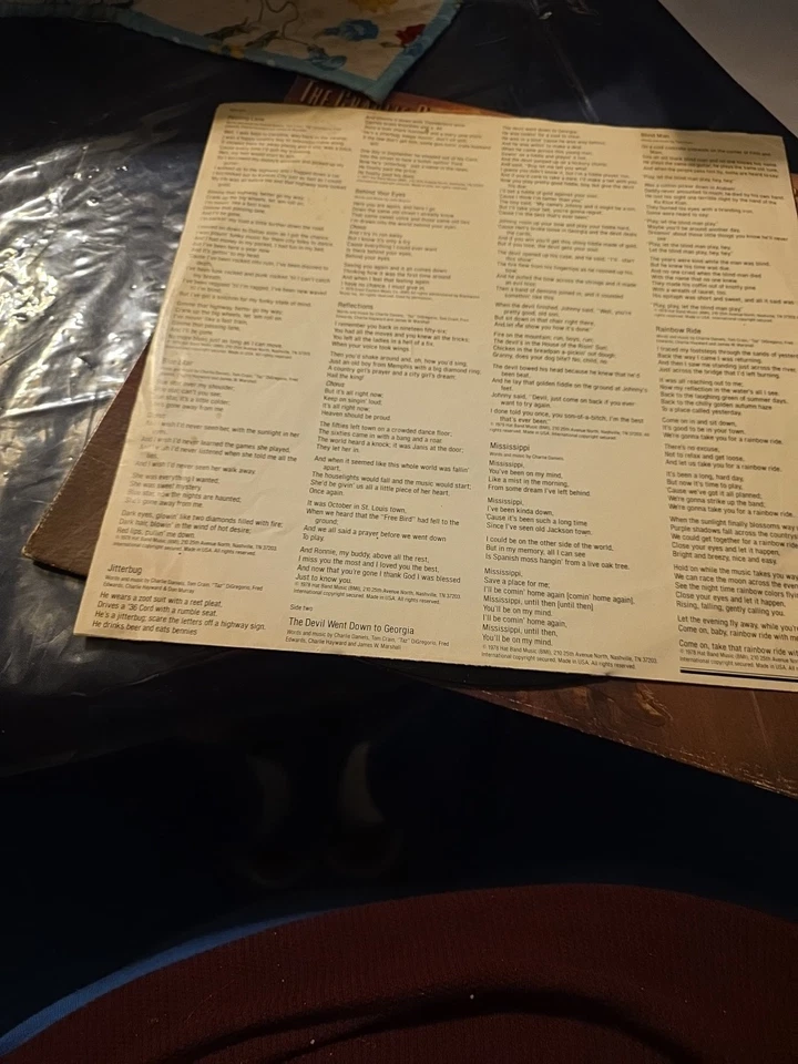 The Charlie Daniels Band Million Mile Reflections LP 1979 Epic Records UNGRADED - Image 4 of 4