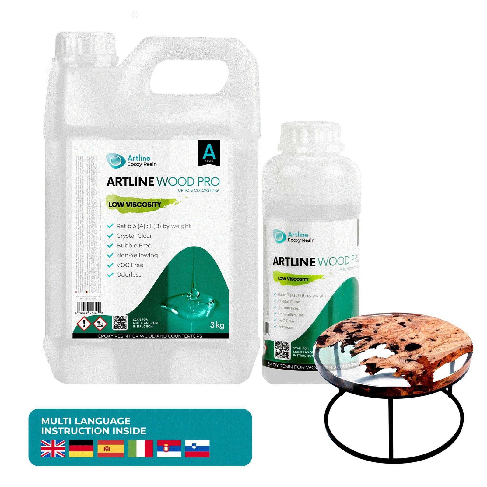 Wood PRO Epoxy Resin 4kg Kit for Wood Art, Tables & Countertops-image
