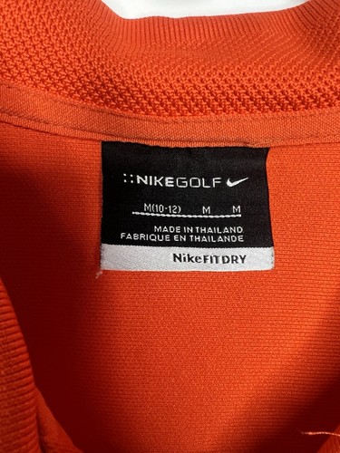 Nike Golf Boy's Medium (10-12) Dri-Fit Orange Polo 260605-802 - Picture 8 of 11
