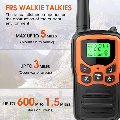 Casque de charge radio bidirectionnel talkie-walkie longue portée 100 miles étanche 4 PACK - Photo 3/6