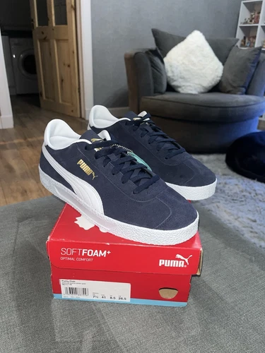 Nuovo in scatola Puma scamosciato classico pavone blu Puma bianco ~ UK 7 5 EUR 41