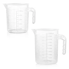 2 Pack Measuring Cup Set, Includes 500Ml and 1000Ml Plastic Liquid Measuring ...