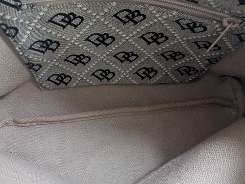 Borsa a mano Dooney & Bourke Signature DB tracolla marrone nero tela pelle - Foto 19 di 21