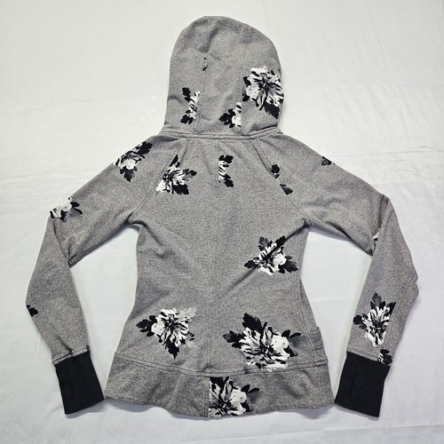 Lululemon Movement Full Zip Hooded Jacket Atomic Flower Silver Spoon Grey Sz. 4 - Picture 4 of 8