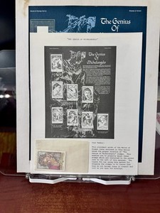 Postal Commemorative Society Stamp Panel MNH, Ajman Genius Michelangelo