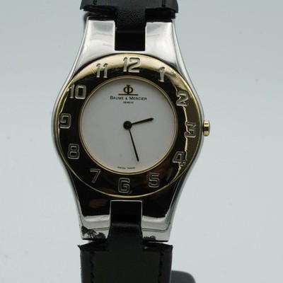 BAUME MERCIER LINEA DAMEN UHR MIT LEDER ARMBAND 32MM STAHL 5151