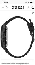 Guess Waterpro Watch 44mm Case Black Silicone Band U95155G1- New Battery Guess Wristwatch Digital Dark Gray Face Black Silicone Band  main image 4