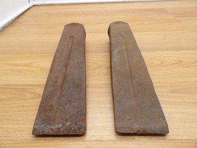 Lot Of 2 Vtg. Warren-Teed Steel Wood Splitting Wedge 6 lb Logging Tool Firewood