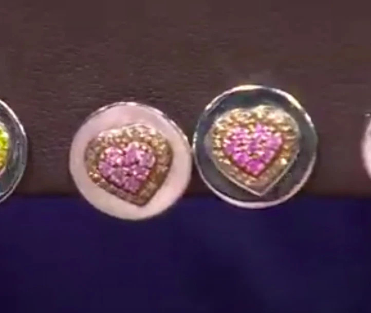Colleen Lopez Gem & Colored Diamond Heart Design Stud Earrings HSN Sold Out image 7