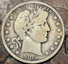 1909 50C Barber Half Dollar USA 🇺🇸 Historic Silver Coin