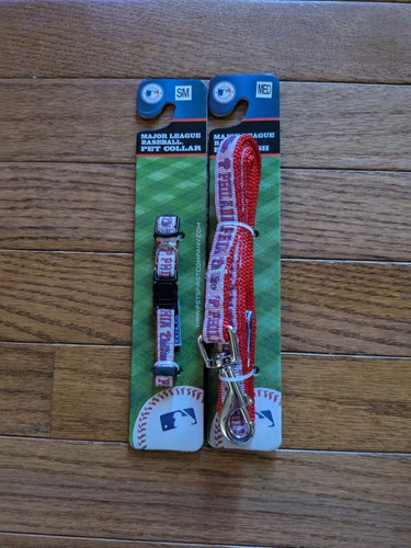 Collier et laisse pour chien Philadelphia Phillies MLB pour petit chien neuf avec étiquette - Photo 1/2