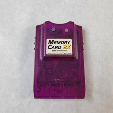Sony PlayStation 1 PS1 Performance 2X Memory Card Rare Transparent Purple